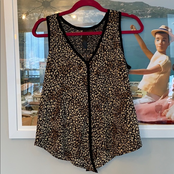 Anthropologie Tops - Anthropologie Leopard print sleeveless top-Size Sm